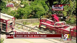 First responders pull victim, apparently deceased, from car off Blue Rock Road