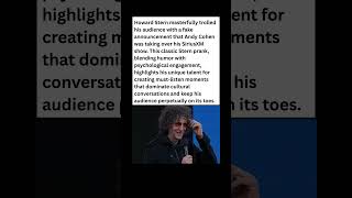 Howard Stern's Prank Sends Listeners Into a PANIC!#celebrity #news #shorts