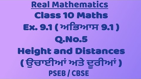Class10।Maths।Exercise 9.1।Q5।Height and Distances।PSEB।।CBSE ।NCERT।