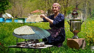 The best Spring dish in the village - Traditional Kutab Recipe of Azerbaijan