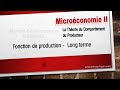 Microconomie ii s2  fonction de production  long terme