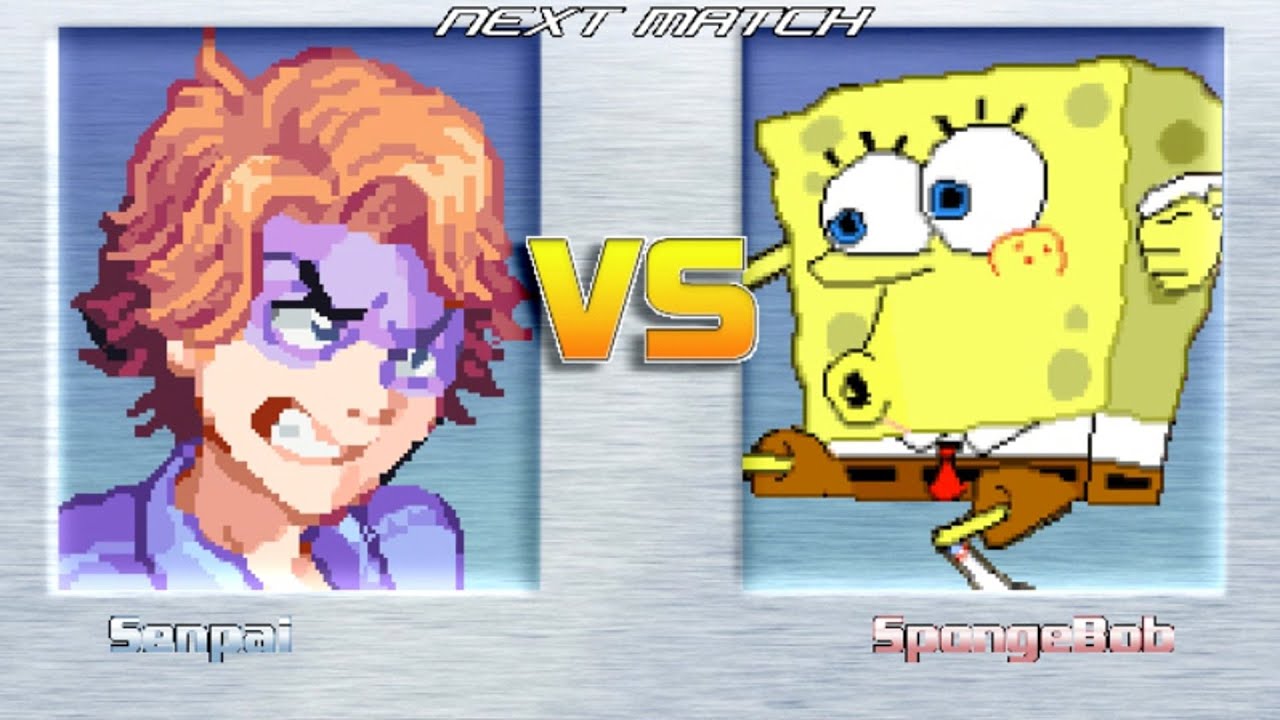 M.U.G.E.N BATTLES | Senpai vs SpongeBob | Friday Night Funkin' vs ...