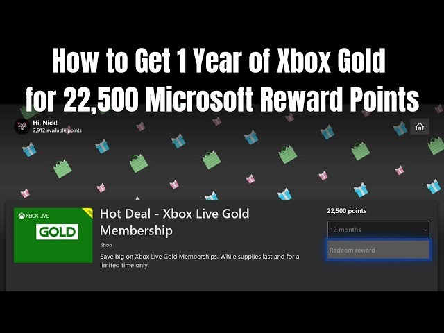 How To Get 1 Year Of Xbox Gold For 22 500 Microsoft Reward Points Youtube - buy 22500 robux for xbox microsoft store