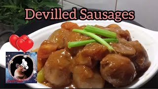 Devilled Sausages /Sri Lankan devilled sausages recipe