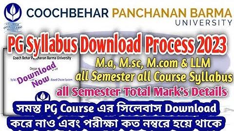 CBPBU PG Syllabus 2023 | PG Semester Exam ✔️ TOTAL MARK