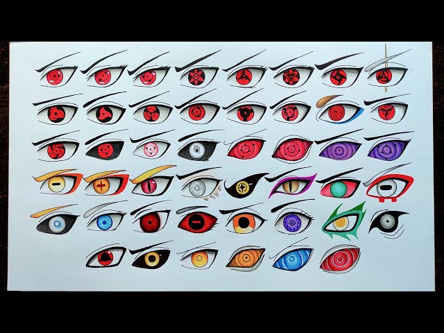 Drawing all Sharingan,Rinnegan,Byakugan,Ketsuryugan,Dojutsu eyes from Naruto  and boruto series 