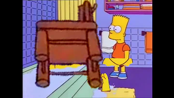 Bart Hits Chair With A Homer (Bart Hits Homer With A Chair Meme)