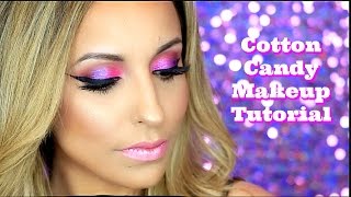 COTTON CANDY INSPIRED MAKEUP TUTORIAL  | TALK THROUGH