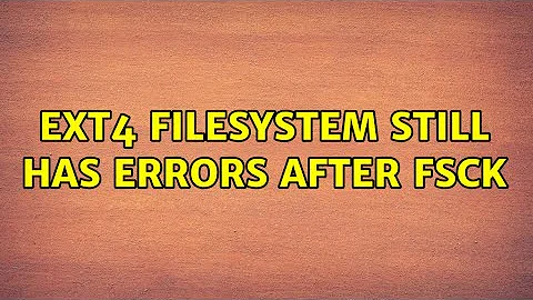 ext4 filesystem still has errors after fsck (2 Solutions!!)