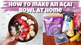 【簡単】アサイーボウルの作り方♡｜How to make an Acai bowl at home