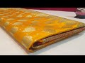 Yellow gold designer banarasi saree in zari work  embroidery work zarangsaree banarsisaree saree