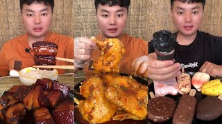 ASMR Eating Pork Belly & Spicy Chicken+Ice Cream Mukbang So Yum