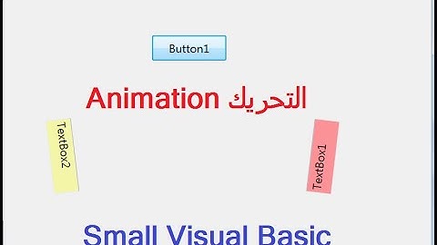 تعلم البرمجة بلغة  Small Visual Basic، الدرس التاسع: تحريك الأدوات والأشكال Animation