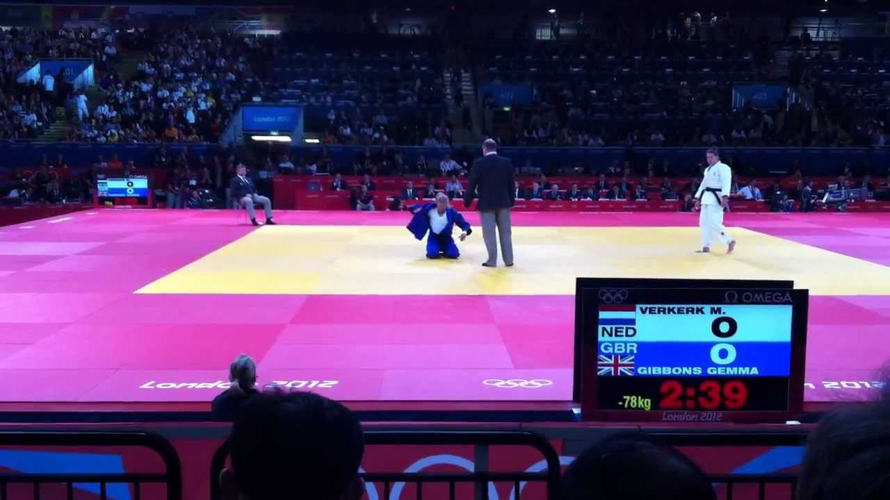 Gemma Gibbons beating Marhinde Verkerk - Olympics 2012 Women's Judo -78kg Quarter Final