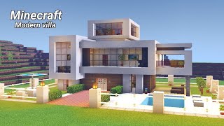 【Minecraft】建築教學：中型現代別墅03（我的世界） 