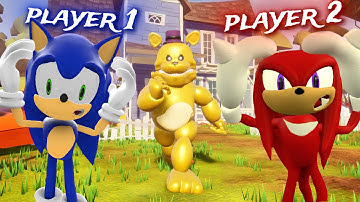 FAST FREDBEAR But MULTIPLAYER In Hello Neighbor🔥| SONIC and KNUCKLES PLAYS 🦔