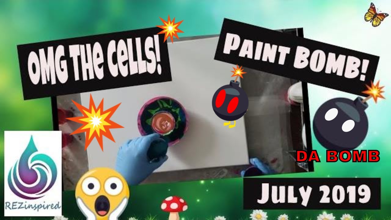 KABOOM! PAINT BOMB ACRYLIC POUR! BIG CELLS Acrylic Pouring Diptych