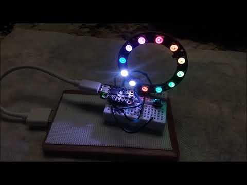 Trinket M0 plays 12 Neopixels Ring MakeCode Maker