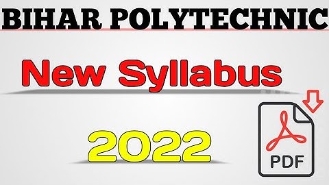 Bihar polytechnic new syllabus || Polytechnic entrance exam syllabus 2022