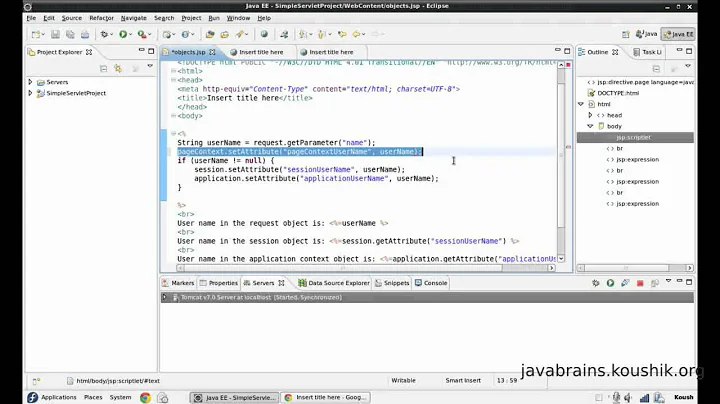 JSPs and Servlets Tutorial 13 - Scopes in JSP and the PageContext object