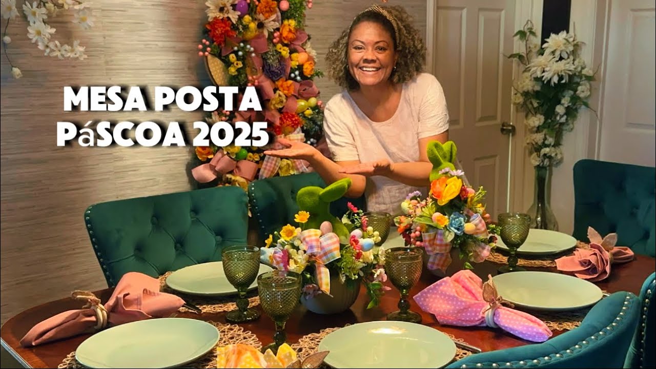 Mesa Posta Páscoa 2025 #pascoa #bunny #happyeaster #felizpascoa #easterbunny #easterdecoration
