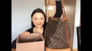 Louis Vuitton Noe  What can fit with or without an organizer comparison 