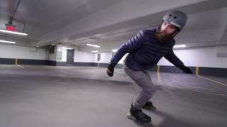 Preparing for SKI session on rollerblades