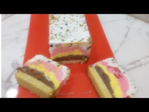 Yummy Cassata ice cream/4 layer of ice cream/English subtitle