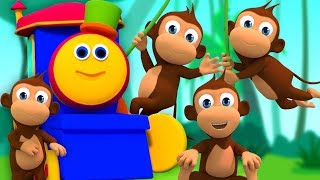 bob beş küçük maymunlar | bob maymun kafiye | Bob Five Little Monkeys | Kids tv Türkçe