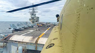 Skilled US Pilot Lands Massive CH-47 Chinook on US Aircraft Carrier