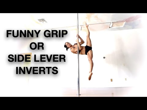 How to Funny Grip or Side Lever Invert - Pole Dancing Tutorials by  ElizabethBfit 