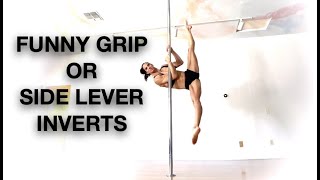 How to Funny Grip or Side Lever Invert - Pole Dancing Tutorials by ElizabethBfit