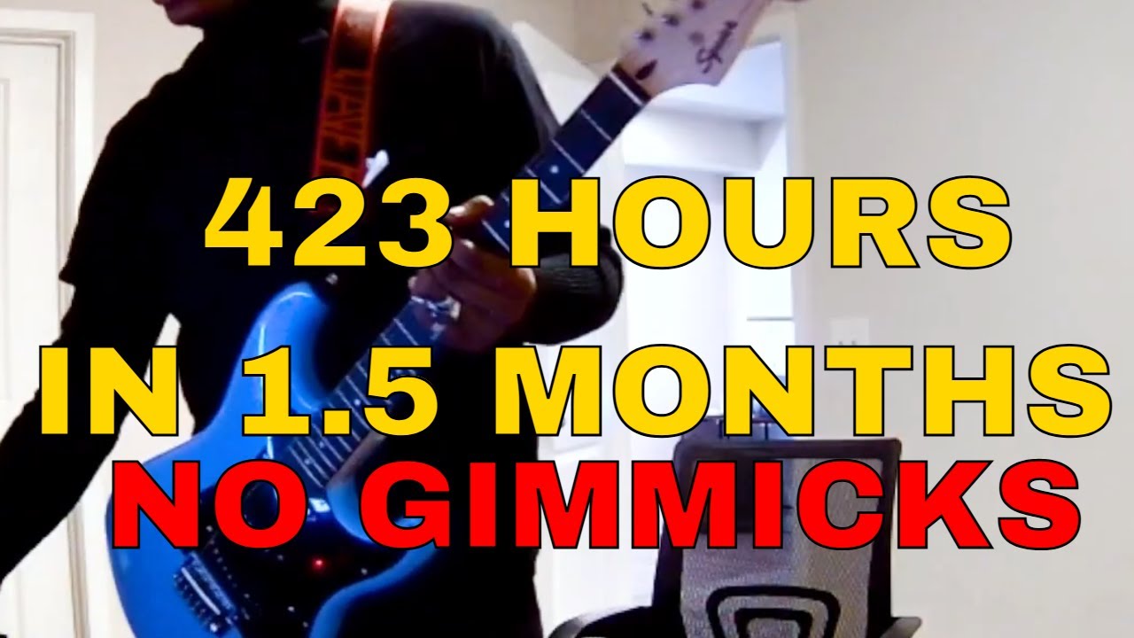 423 часа 49 минут занятий на гитаре | 1,5 МЕСЯЦА ГИТАРНЫХ ТРЕНИНГОВ