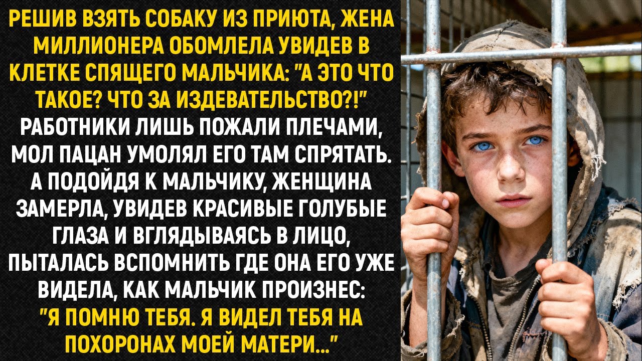 Решив взять собаку из приюта, жена миллионера обомлела увидев в клетке спящего мальчика...