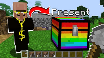 RICH VILLAGER GAVE THE NOOB THIS GIANT RAINBOW CHEST in Minecraft : NOOB vs PRO