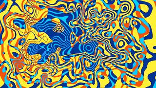 Ultra Gloss Loops 4K — Blue and Yellow Neon Psychedelic Flow — 2 Hour Visual Loop (No Audio)