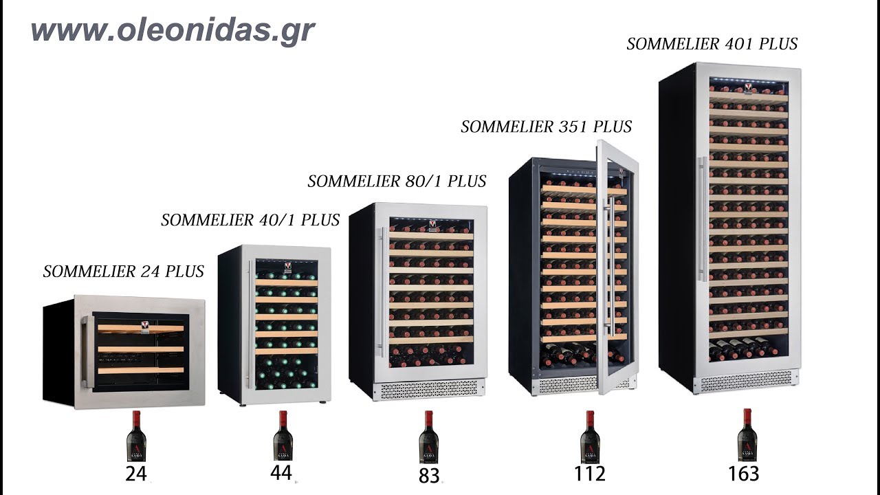 Ψυγεία Συντήρησης Κρασιών ΜΟΝΗΣ Θερμοκρασίας, SOMMELIER PLUS, Single Zone Wine Cooler