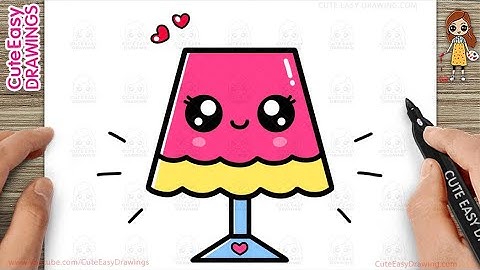 How to Draw Cute Table Lamp Step-By-Step Drawing and Coloring for Kids