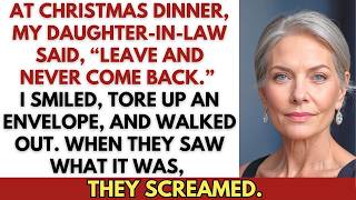 At Christmas dinner, my daughter in law said, “Leave and never come back ” So I tore it up…
