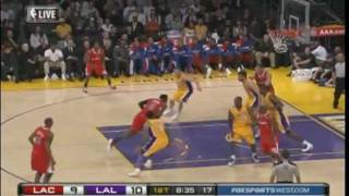 DeAndre Jordan dunks on Gasol and Bynum