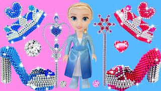 DIY HOW TO MAKE BEAUTIFUL COSTUME FROZEN ELSA CROWN WITH MAGNETIC BALLS HOT VS COLD ~ Dolls Beauty#4