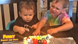 Try Not To Aw 🤣 Funniest Baby and Sibling Have Birthday #2 || Funny Baby Videos