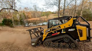 Forestry Mulching Two Acres Around Pond with ASV VT 100 Skid Steer