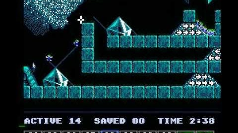 Lemmings (NES) Taxing level 6 (all lemmings saved solution)
