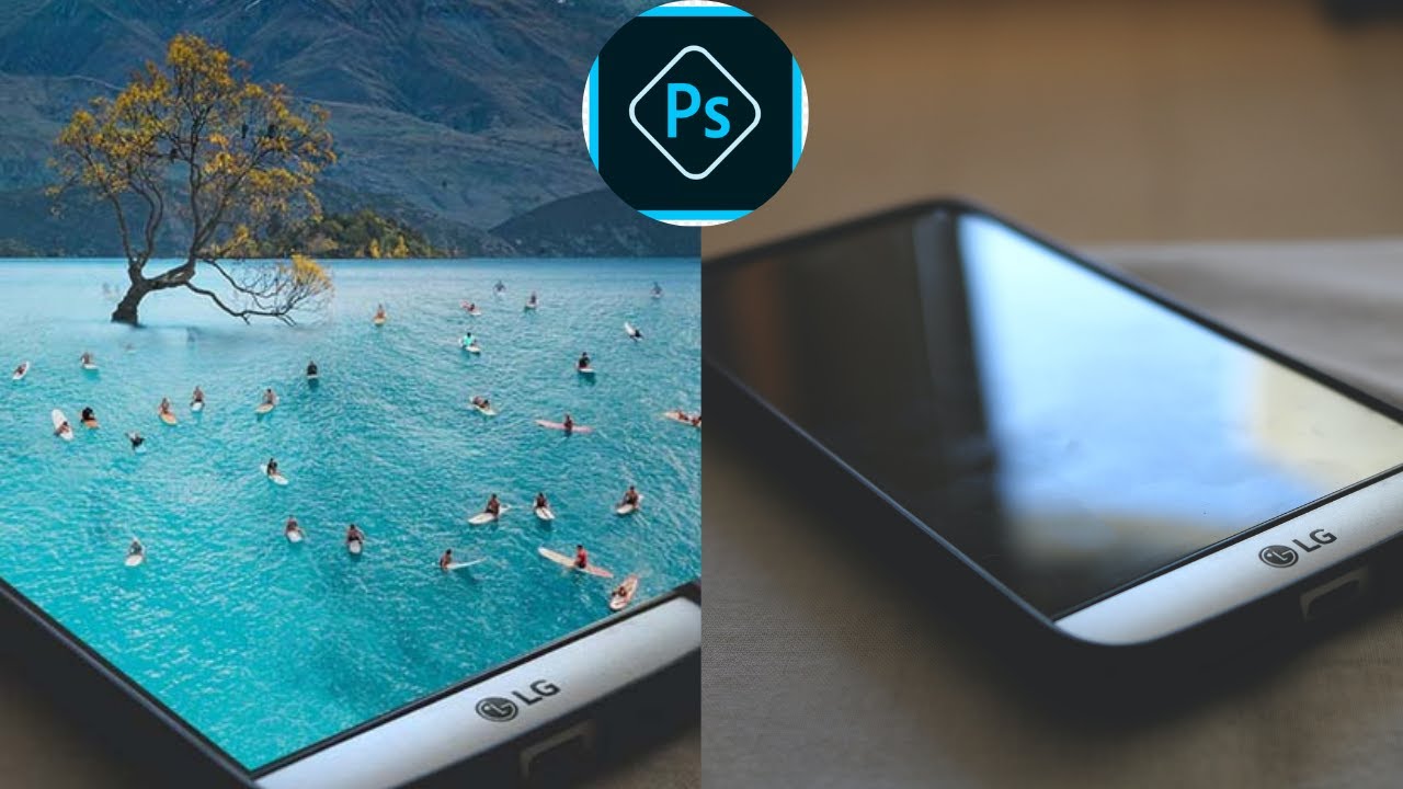 Lake inside the phone .Photoshop Manipulation for beginners /adobe photoshop ,Computer Tutorial S