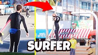 SURFER PRANKS HOOPERS AT VENICE BEACH!