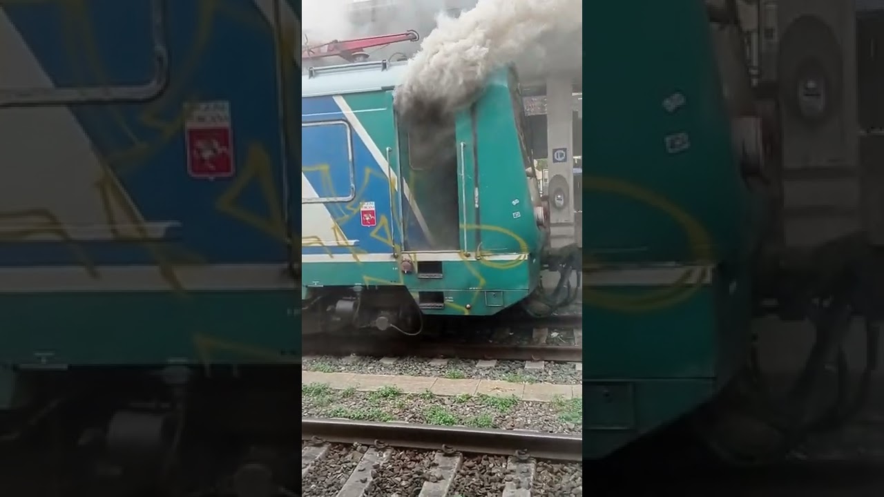 Treno in fiamme Stazione La Spezia Centrale