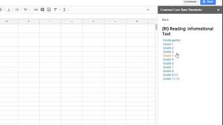 Common Core State Standards Google Sheets Add-On