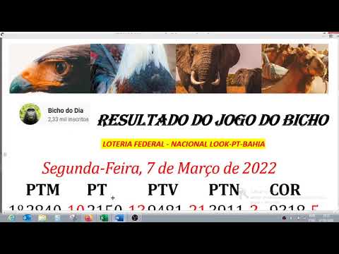 RESULTADO DO JOGO DO BICHO 07/03/2022 NACIONAL LOOK RIO BAHIA.