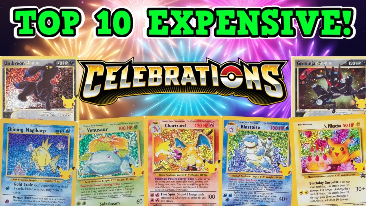 Top 10 Expensive Pokémon Celebrations Cards! YouTube